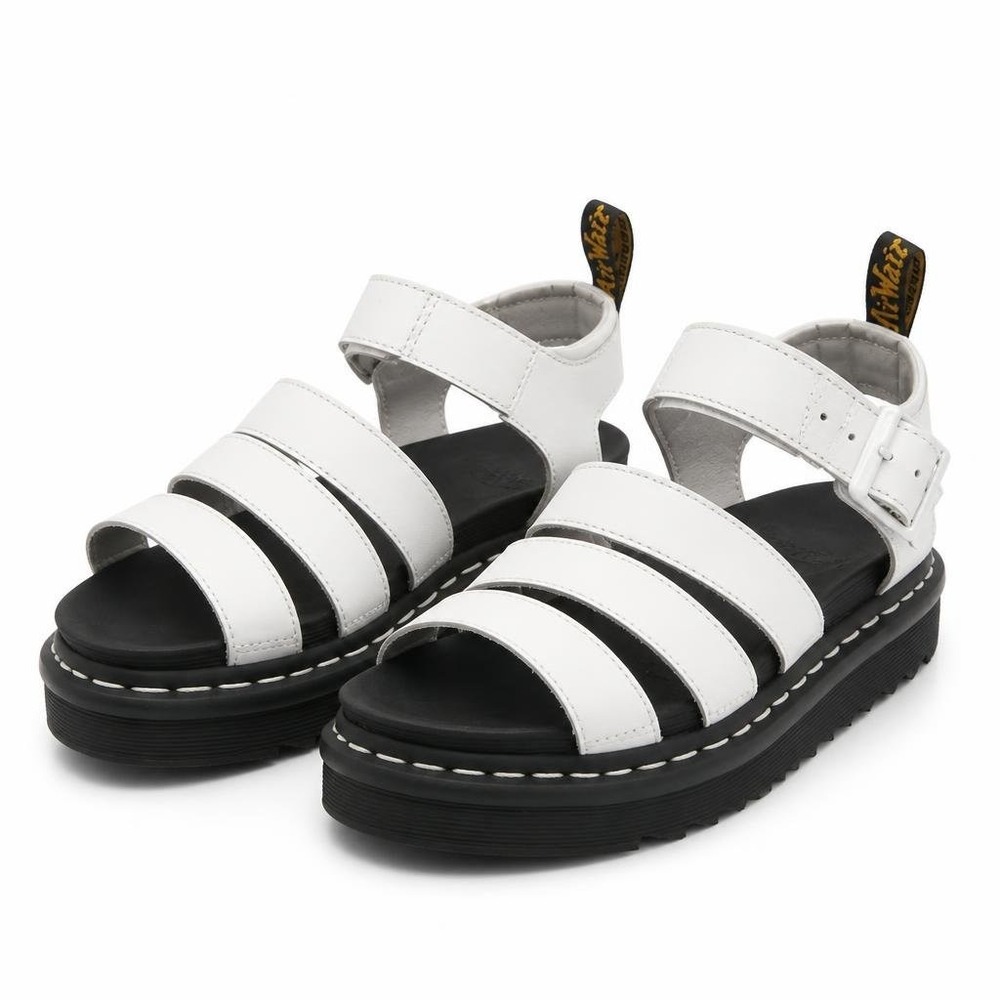 Dr. Martens Blaire Sandals Womens 6 White Leather Platform Strappy Y2K Grunge